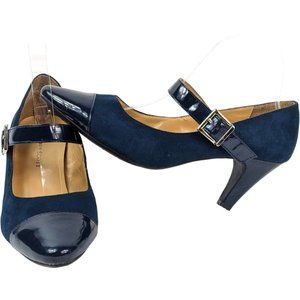 Karen Scott Navy Blue Mary Jane Heels, Size 9 M